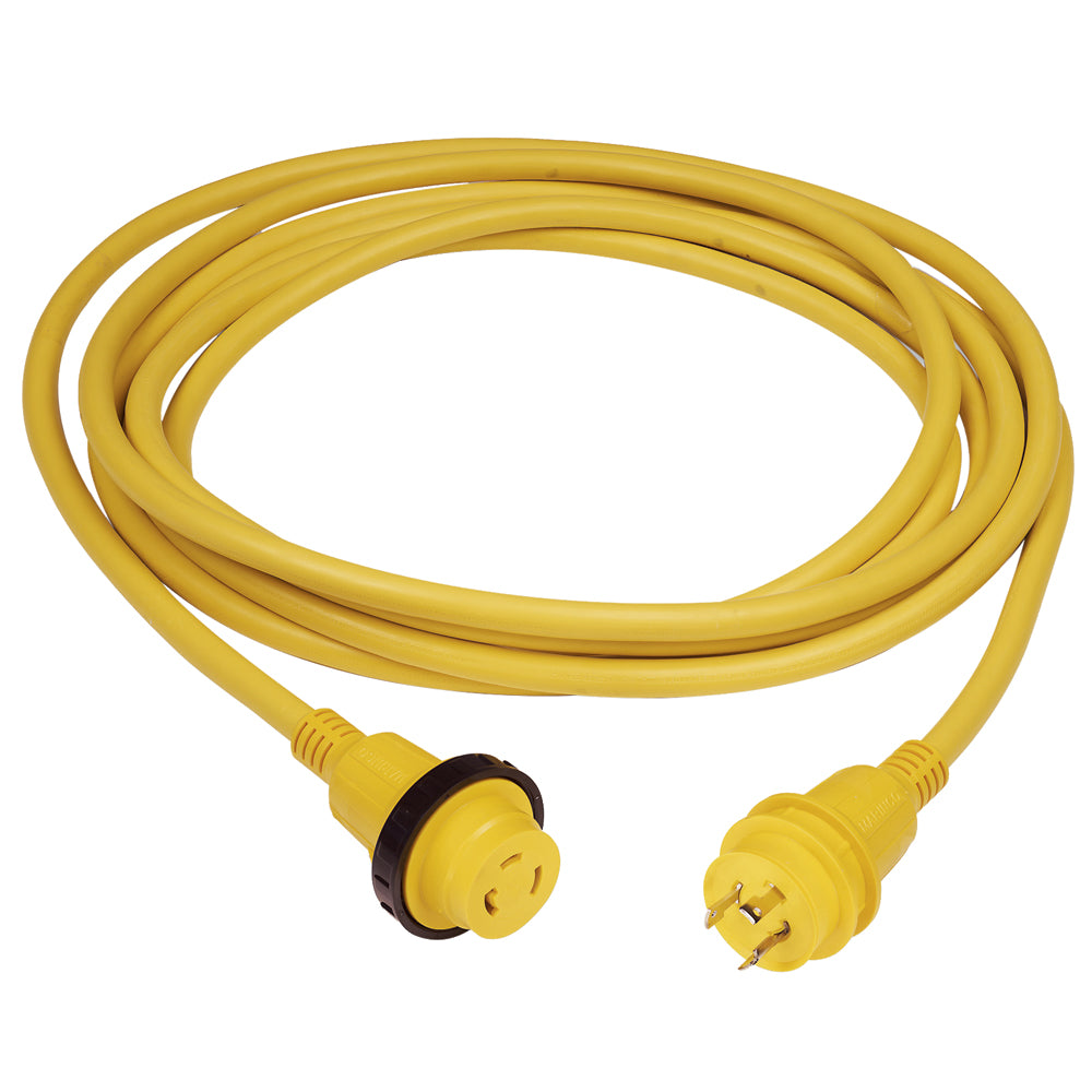 Marinco 30 Amp Powercord Plus Cordset W/Power-On Led - Yellow 50Ft,WBAUVA001343350