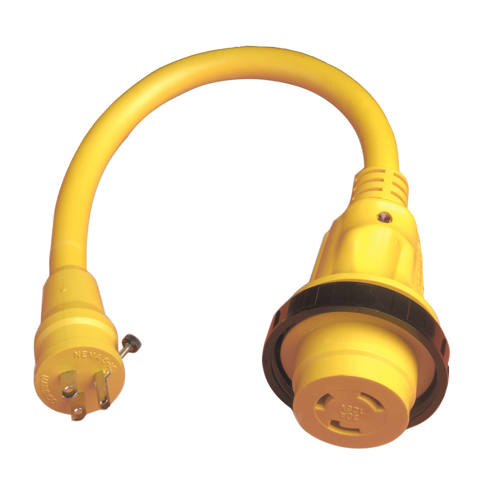 Marinco Pigtail Adapter Plus - 30A Female To 15A Male,WBAUVA001343379