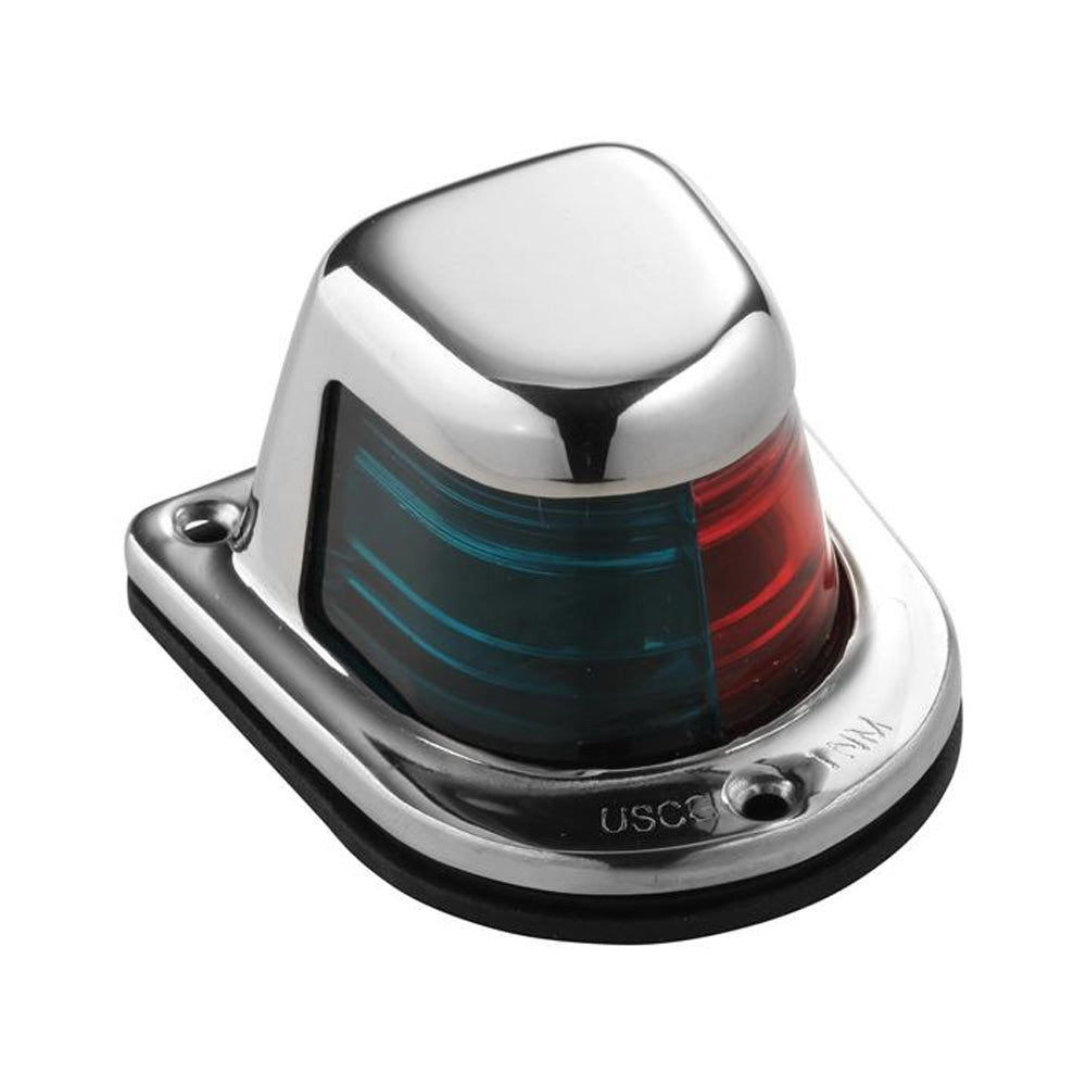 Attwood 1-Mile Deck Mount, Bi-Color Red/Green Combo Sidelight - 12V - Stainless Steel Housing,WBAUVA001343443