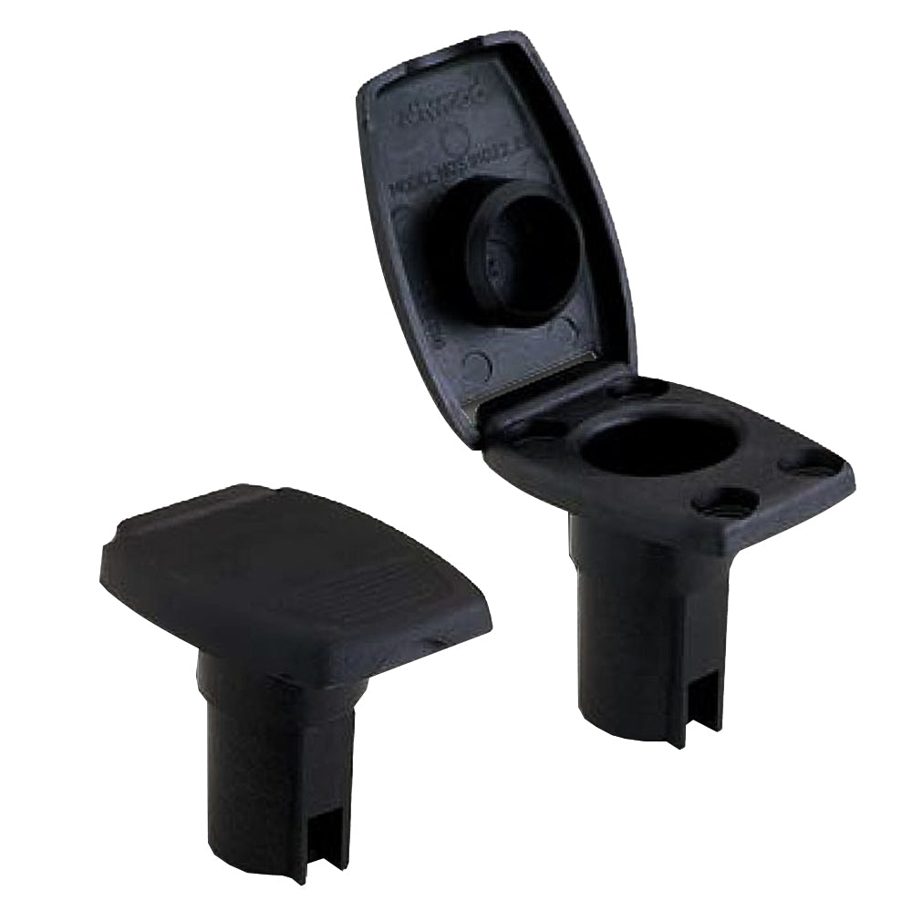 Attwood Oval 2-Pin Base F/Angled Pole - Black,WBAUVA001343449