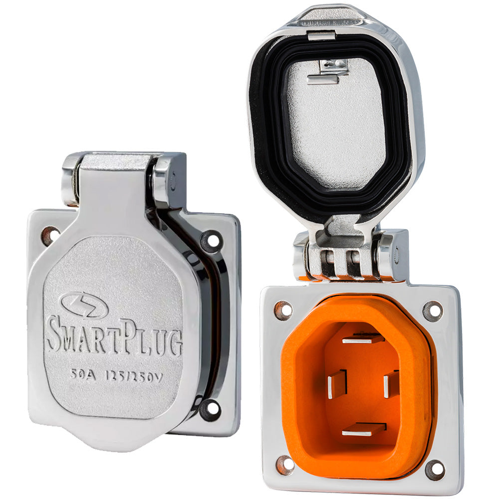 Smartplug 50 Amp Male Inlet W/Cover - Stainless Steel,WBAUVA001343482