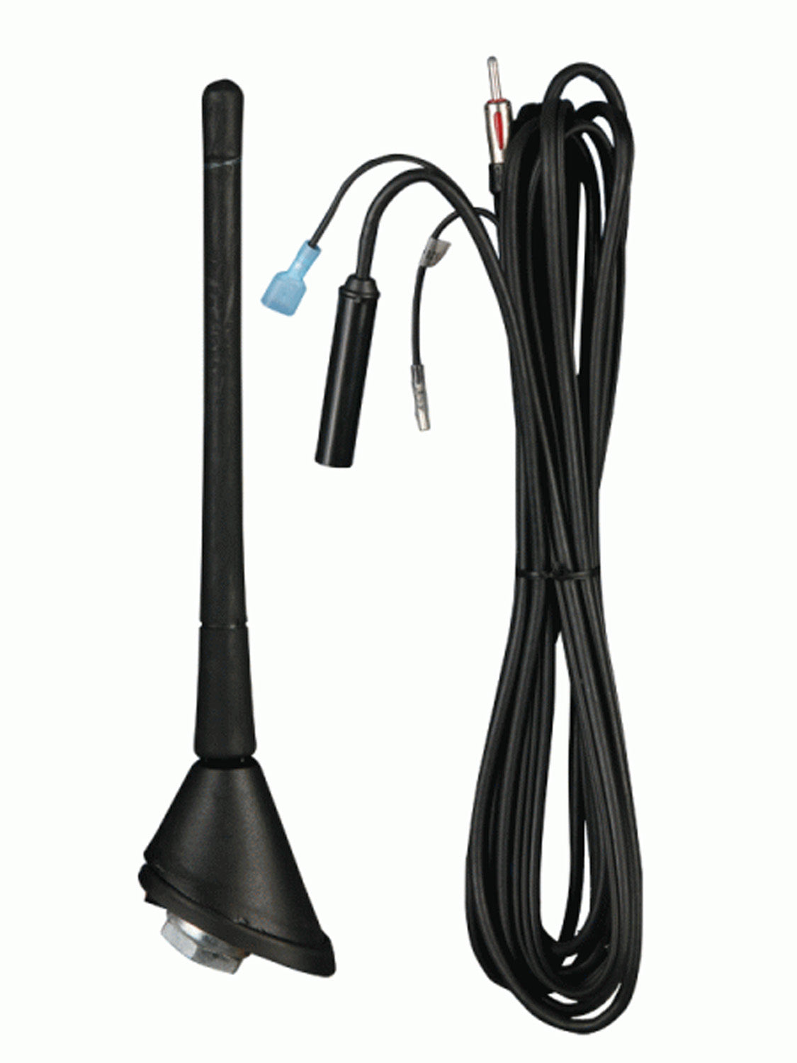 METRA  7 inch AMPLIFIED 3DB GAIN  BLACK ROOF MOUNT  AM/FM ANTENNA