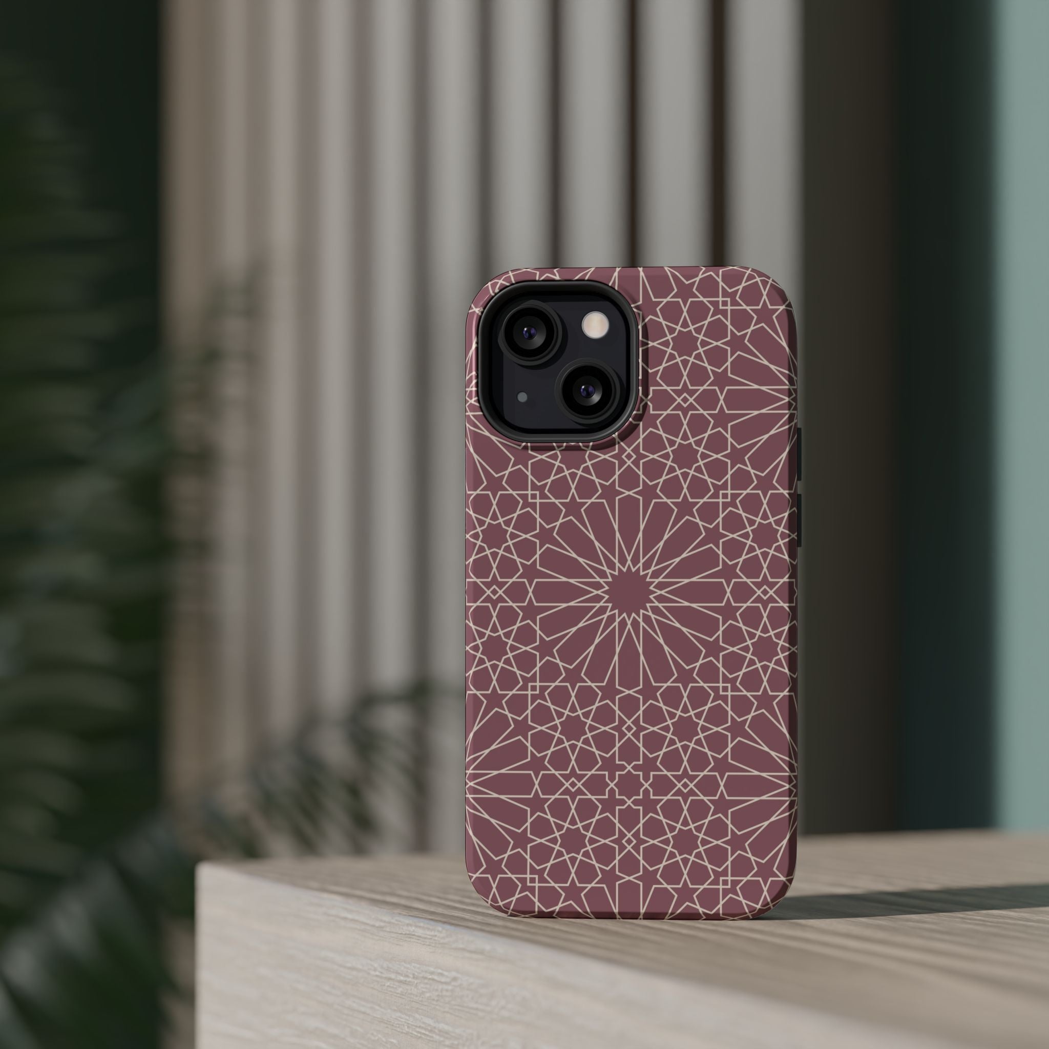 Pink Flower 🌸 Geometric Design Iphone Magnetic Tough Case