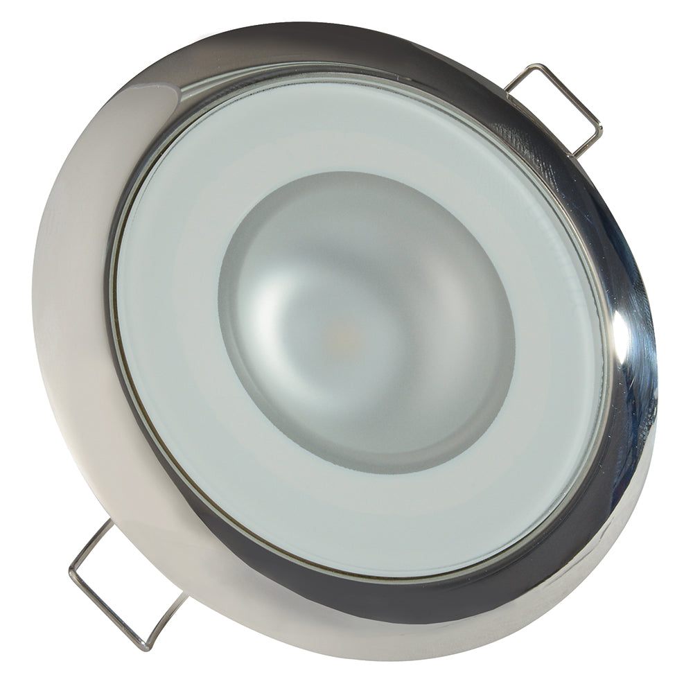 Lumitec Mirage - Flush Mount Down Light - Glass Finish/Polished Ss Bezel 2-Color White/Red Dimming,WBAUVB00976LW00