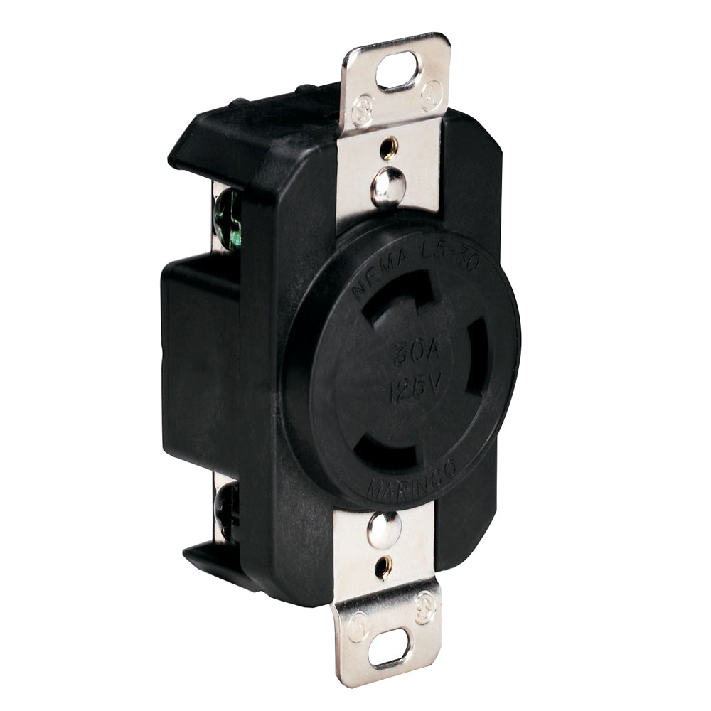 Marinco 305Crrb 125V 30Amp Locking Receptacle - Black,WBAUVA001343974