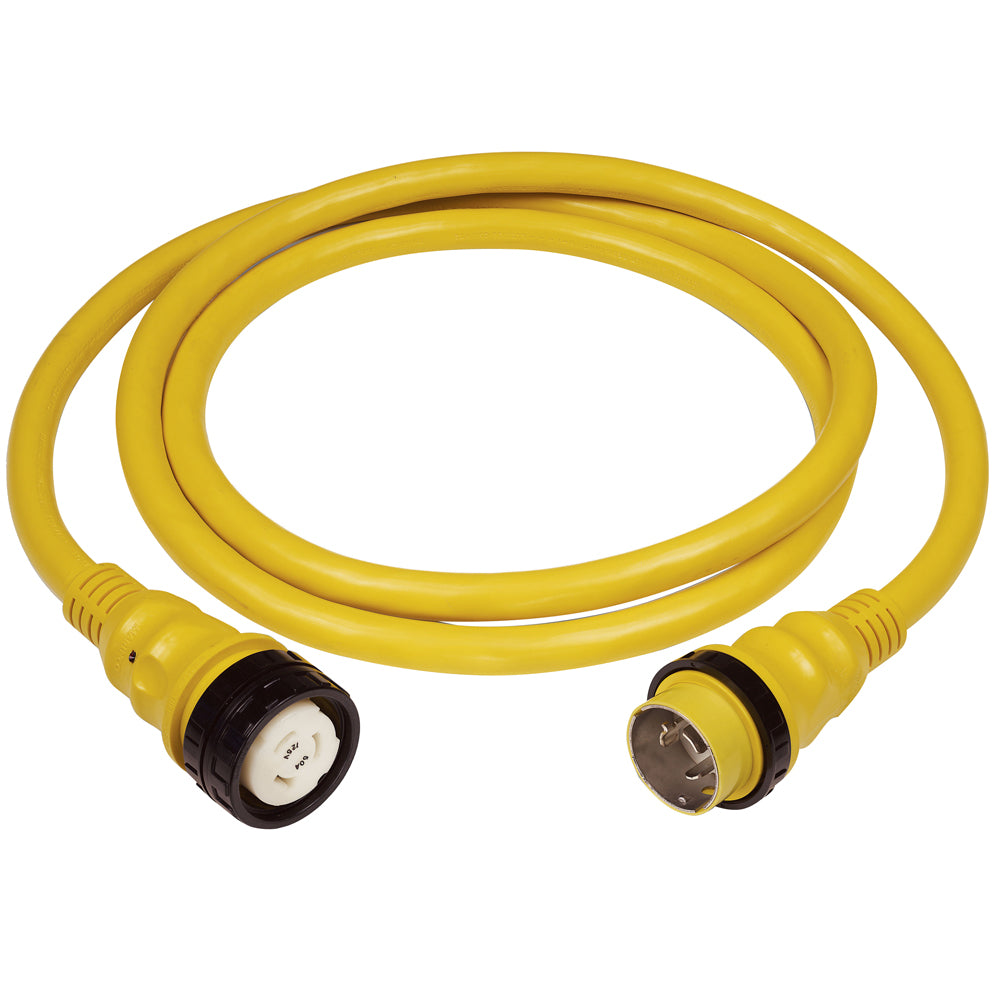 Marinco 50A 125V Shore Power Cable - 25' - Yellow,WBAUVA001343991