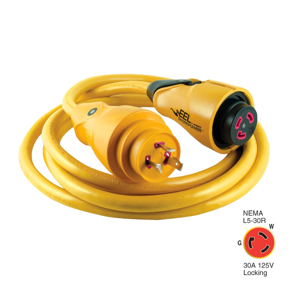 Marinco Cs30-12 Eel 30A 125V Shore Power Cordset - 12' - Yellow,WBAUVA001343993