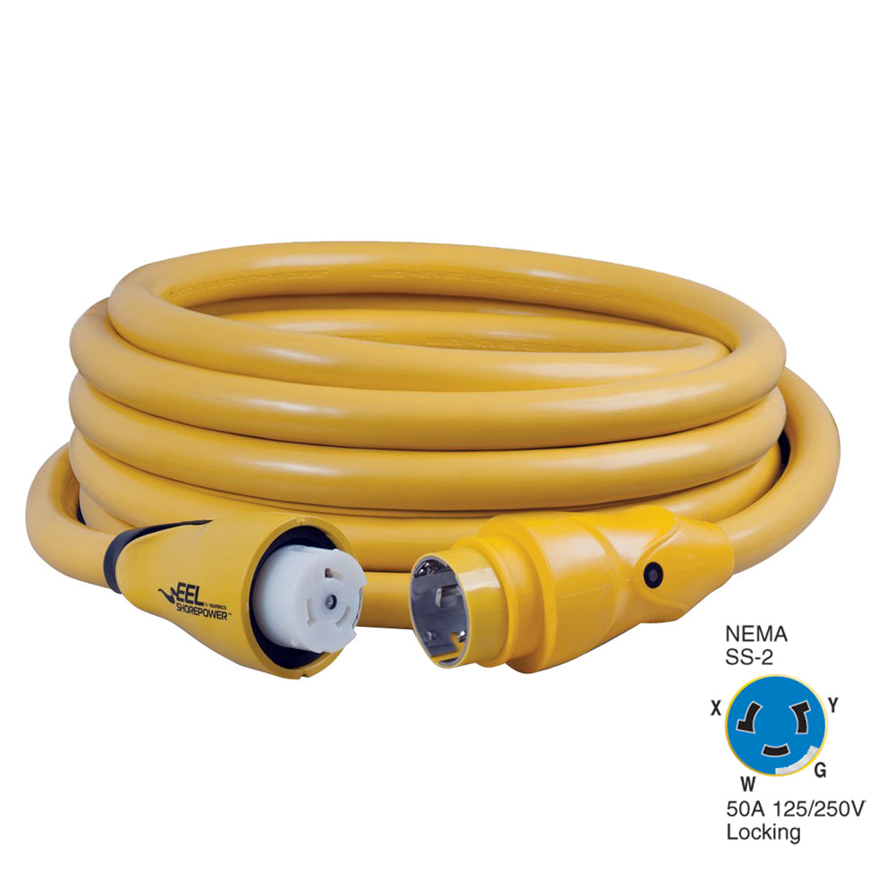 Marinco Cs504-25 Eel 50A 125V/250V Shore Power Cordset - 25' - Yellow,WBAUVA001343996