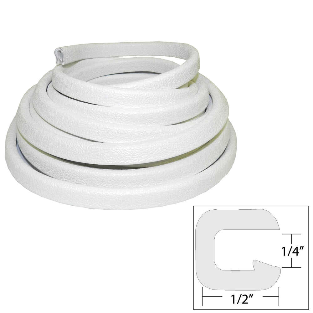 Taco Flexible Vinyl Trim - &#188;'' Opening X &#189;''W X 25'L - White,WBAUVA001344020