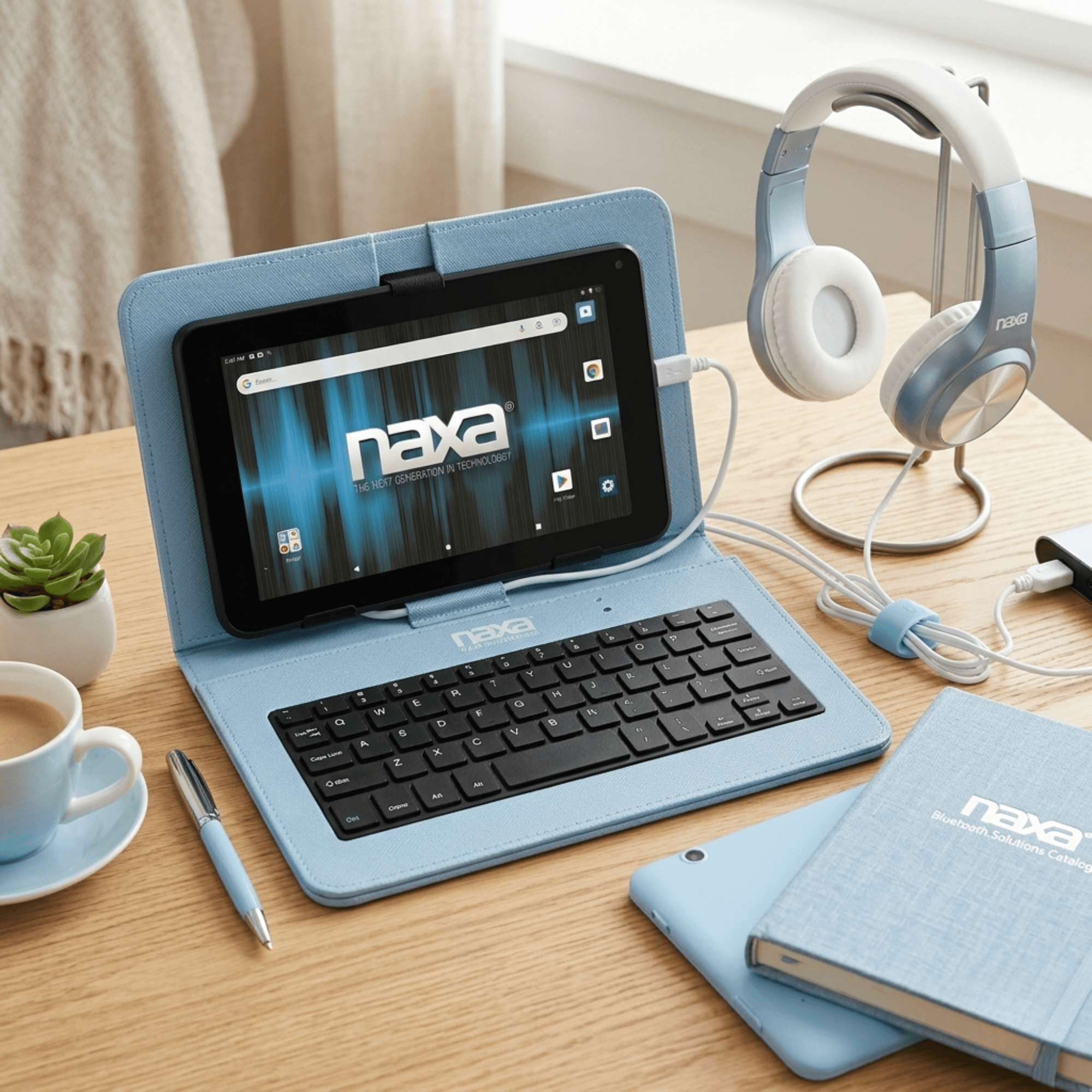 Naxa 10.1" Core Android 11 Tablet Kit Blue - Refurbished
