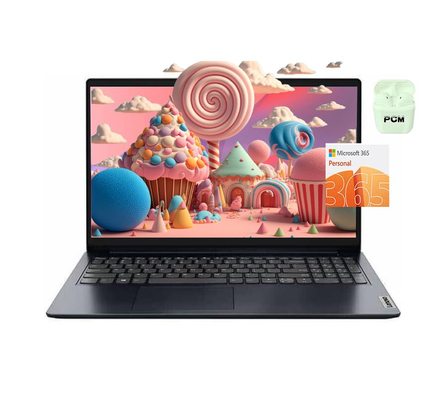 Lenovo IdeaPad 15.6 Inch FHD Laptop, Intel Pentium Silver N6000, 12GB RAM, 512GB SSD, 128GB eMMC, Windows 11, 1-Year Microsoft 3