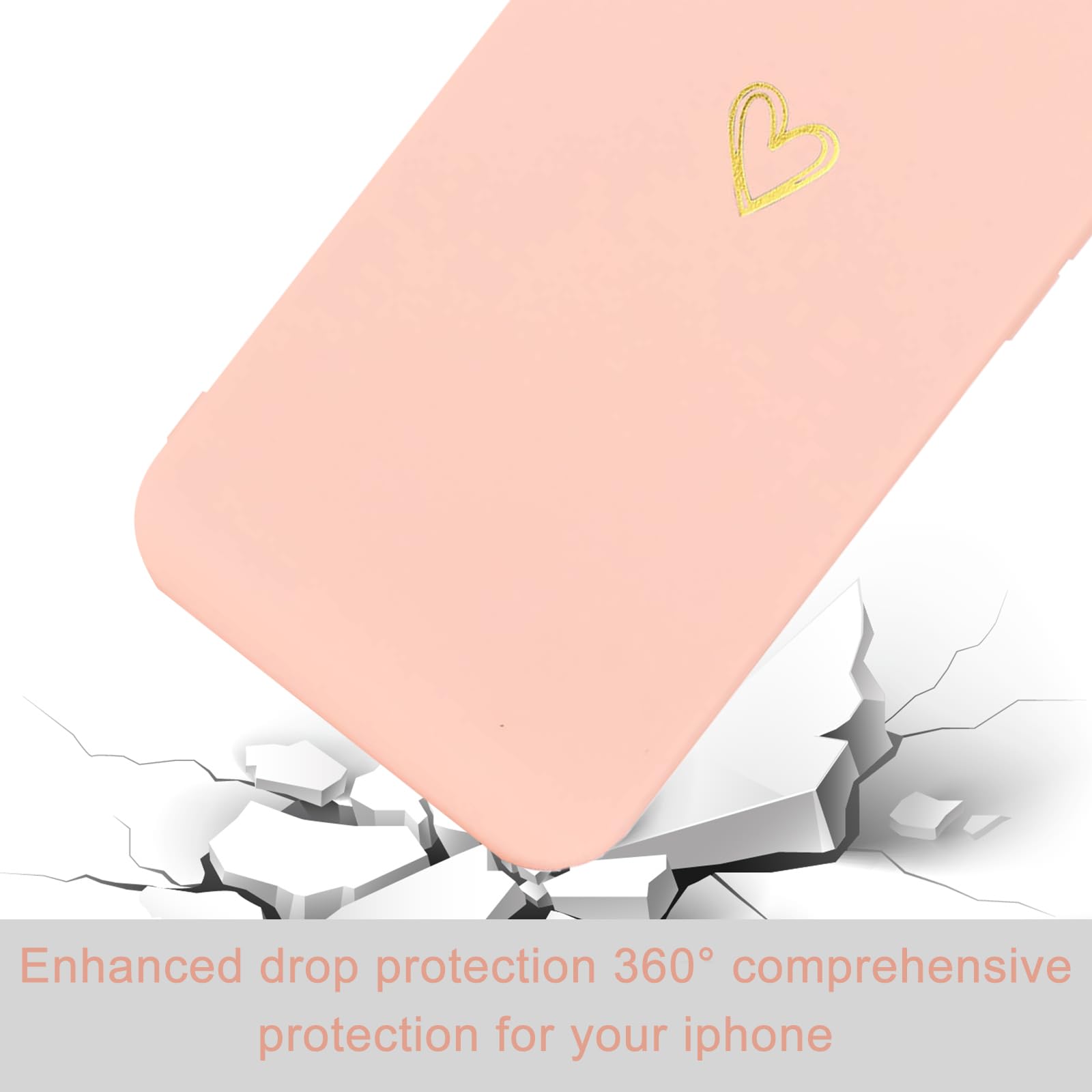 Wirvyuer For Iphone 14 Plus Case Cute Slim Shockproof Phone Case With Wireless Charging Support And Protection, Pink