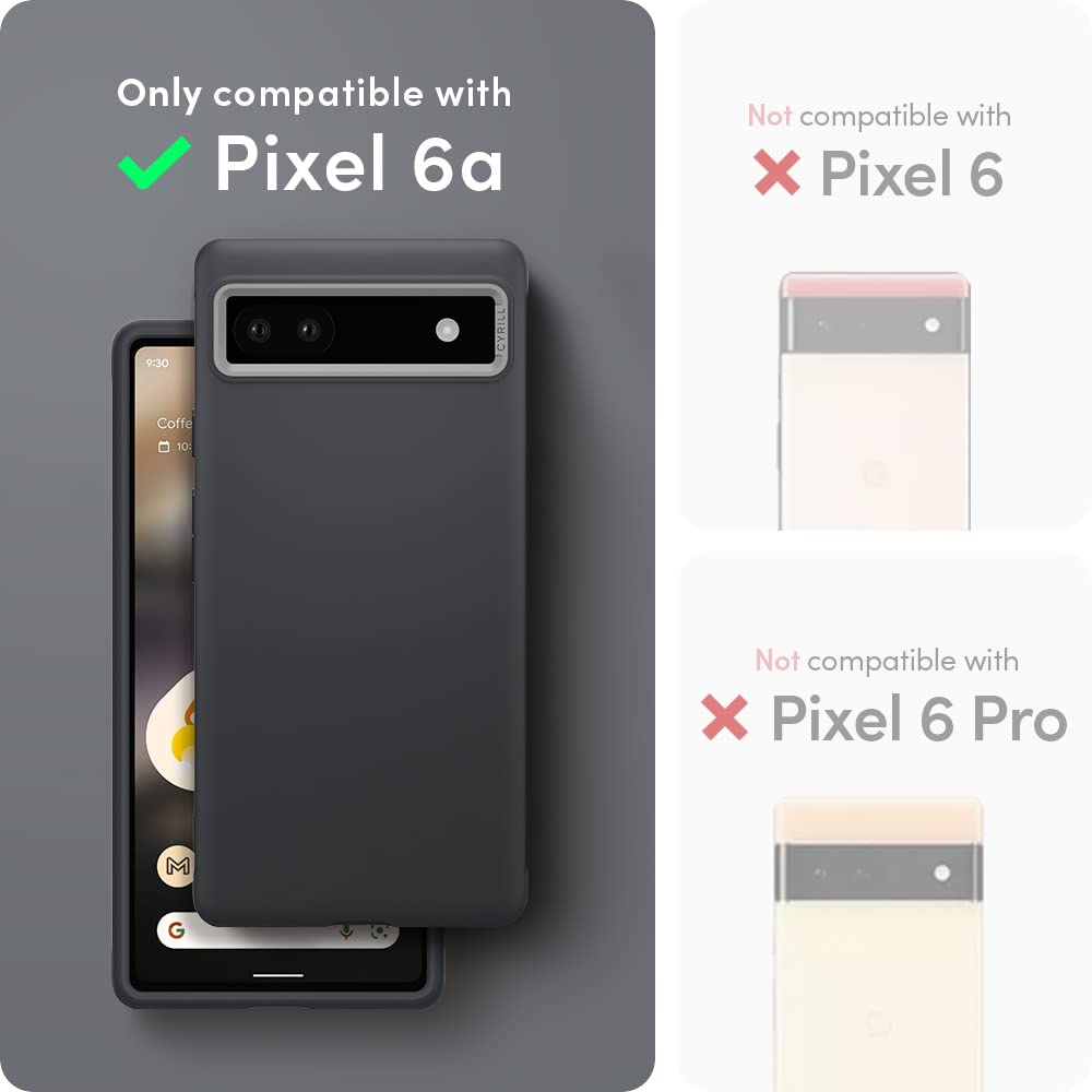 Cyrill Color Brick Compatible With Google Pixel 6A Case 5G (2022), Dust-Resistant Silicone-Feel Tpu With Protective Pc Camera Ri