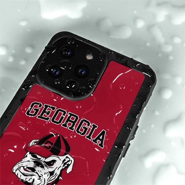 Skinit iPhone 14 Pro Waterproof Phone Case University of Georgia Bulldogs Logo Red