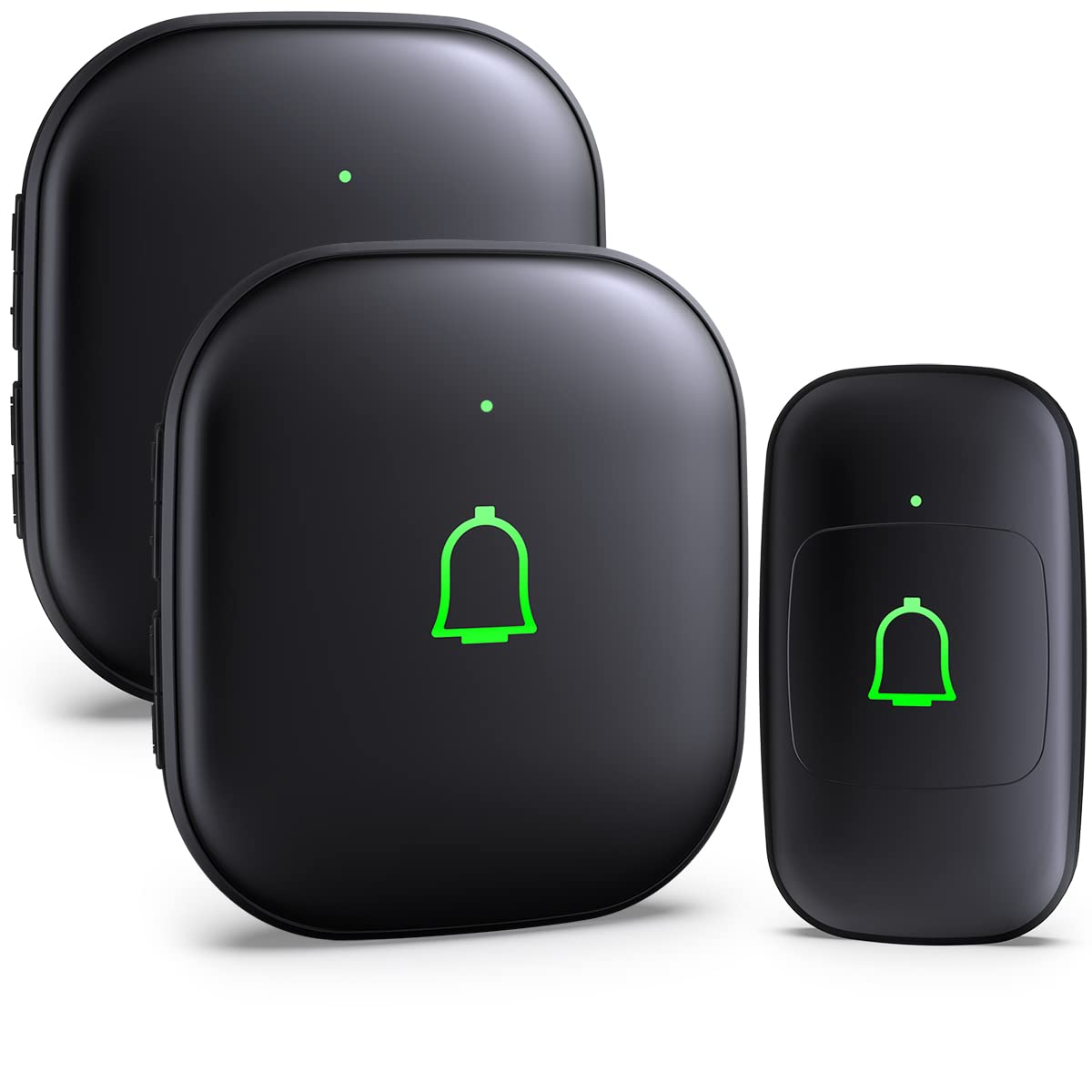 Doorkit Wireless Doorbell With 2 Receivers Ip66 Waterproof 1000 Feet With 32 Chimes 115Db 7 Volume Levels Mute Mode & Led Flash