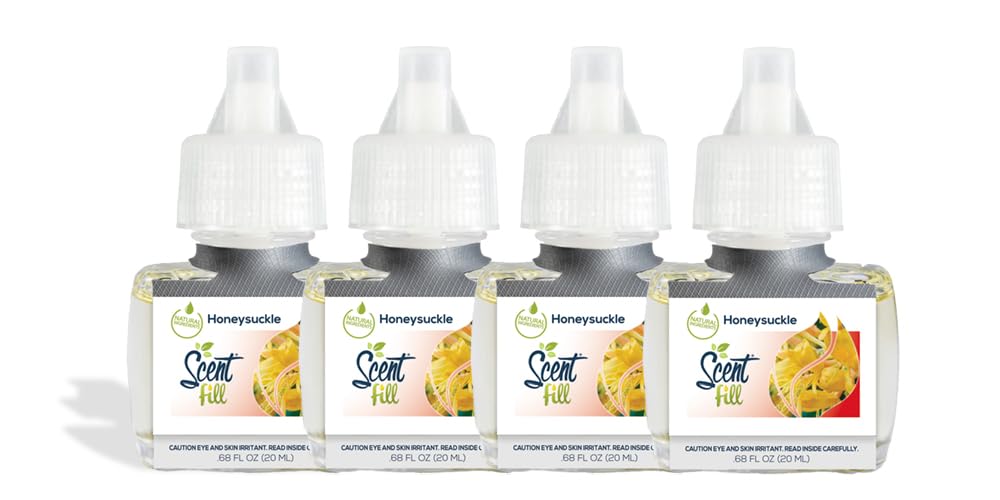 Scent Fill Honeysuckle Plug In Air Freshener, 4 Scented Oil Refills