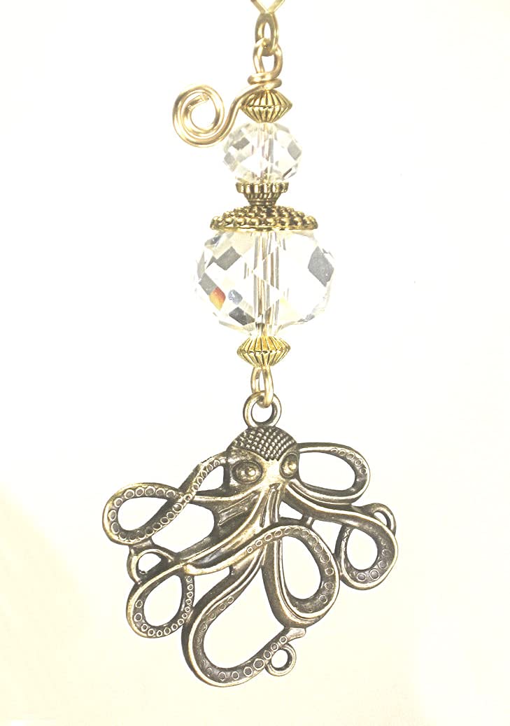 Octopus Giganticus Brass And Glass Ceiling Fan Pull