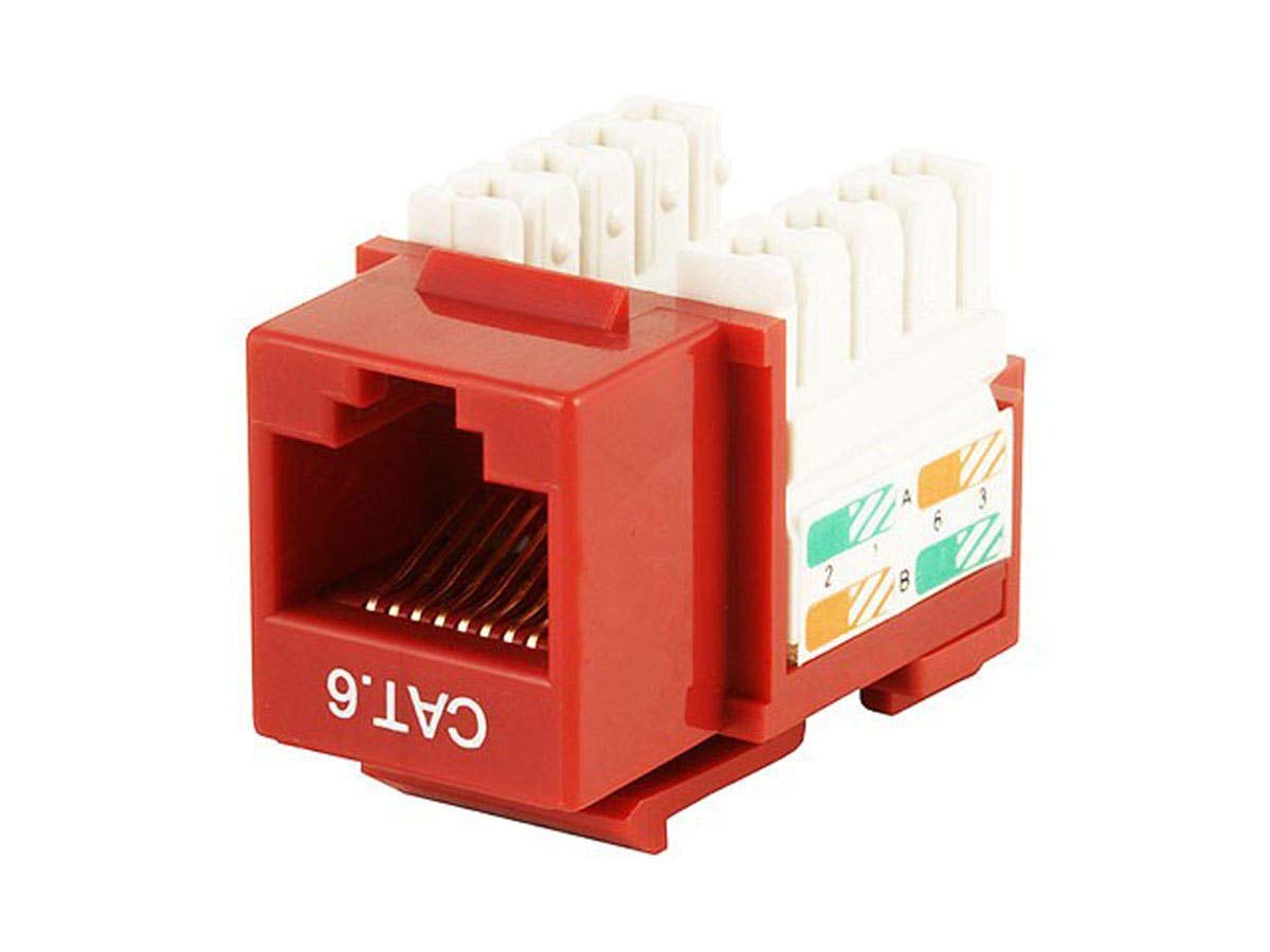 Monoprice Cat6 Punch Down Keystone Jack-Red
