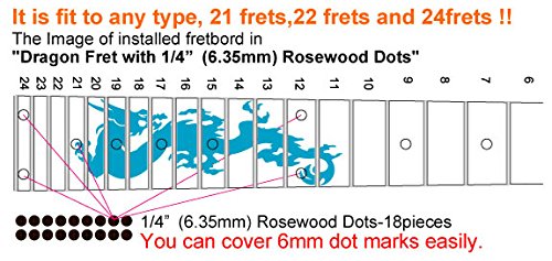 Fretboard Markers Inlay Stickers Decals For Guitars - Dragon - Whire Pearl