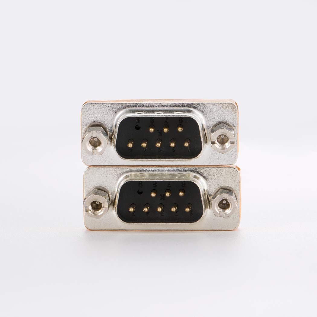 Arnorin Db9 Null Modem Adapter Male To Male Slimline Data Transfer Serial Port Adapter 2 Pack