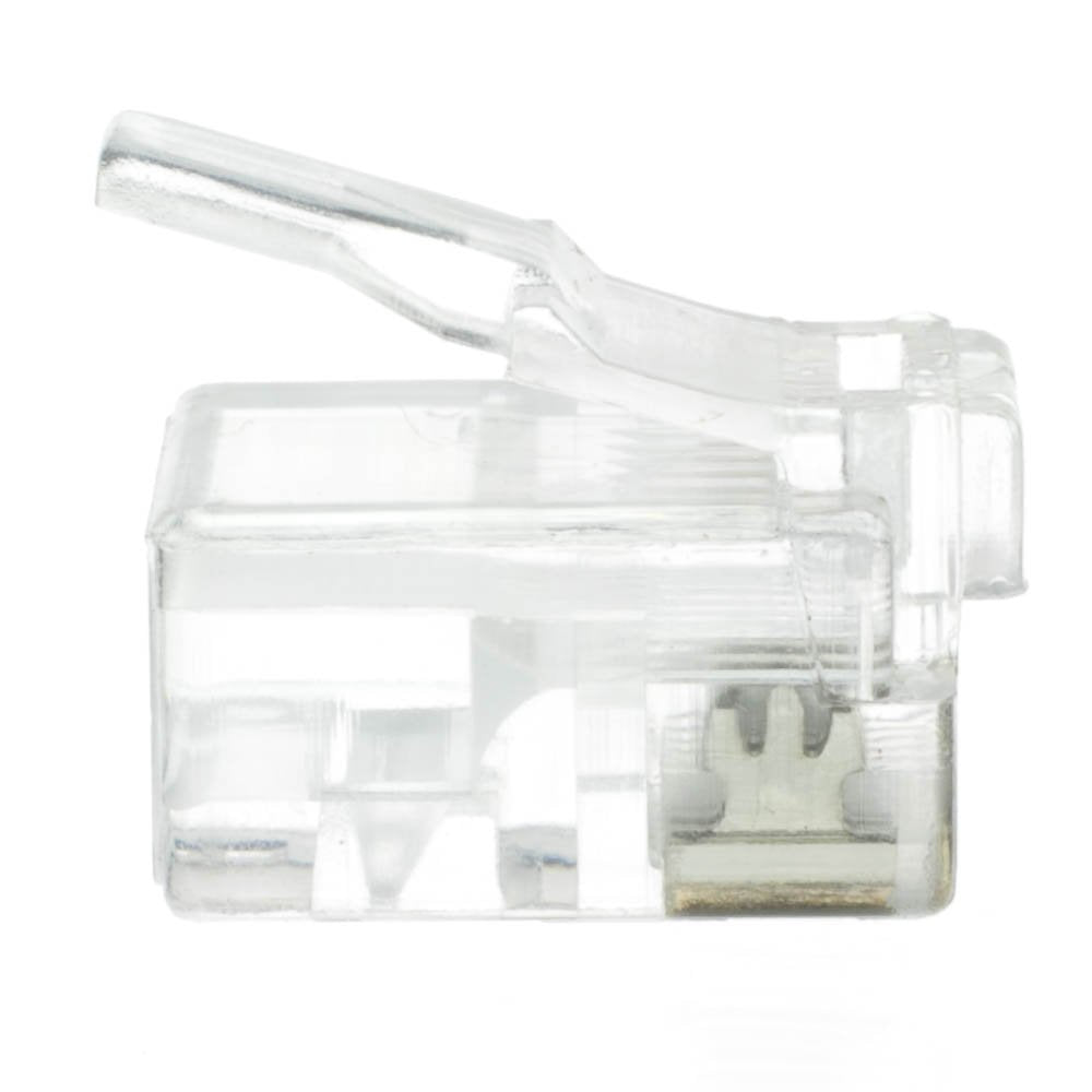 Phone/Data Rj12 Crimp Connectors For Flat Cable, 6P6C, 50 Pieces