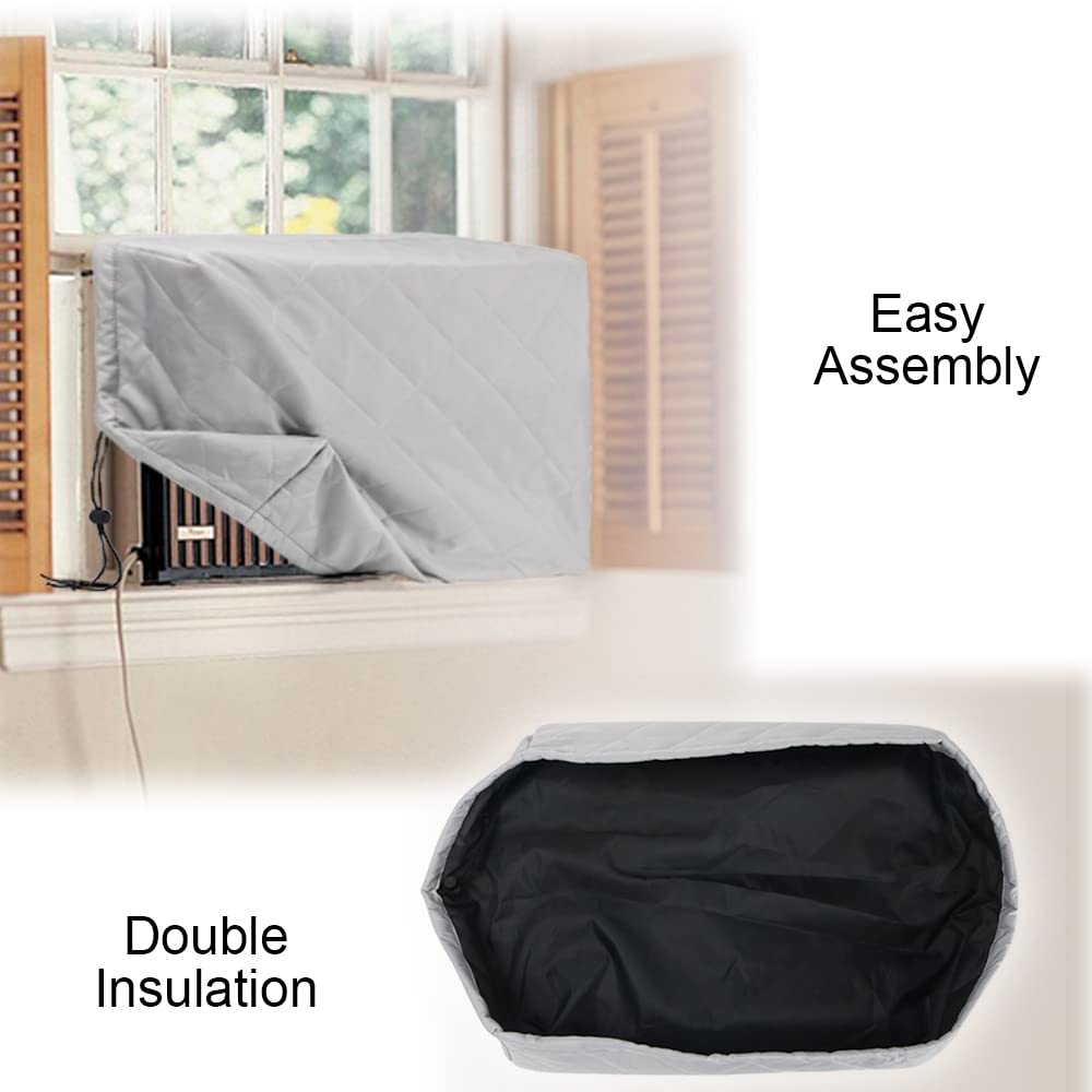 Indoor Air Conditioner Cover Window Ac Unit Cover With Drawstring Double Insulation For Inside(25''X17''X3.5'')