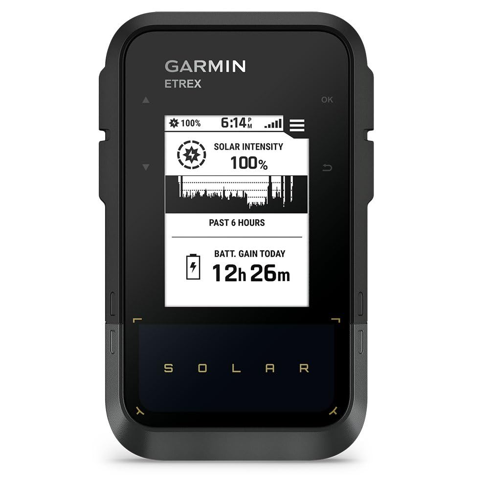 Garmin Etrex Solar, Gps Handheld Navigator, Unlimited Battery Life, Water Resistant