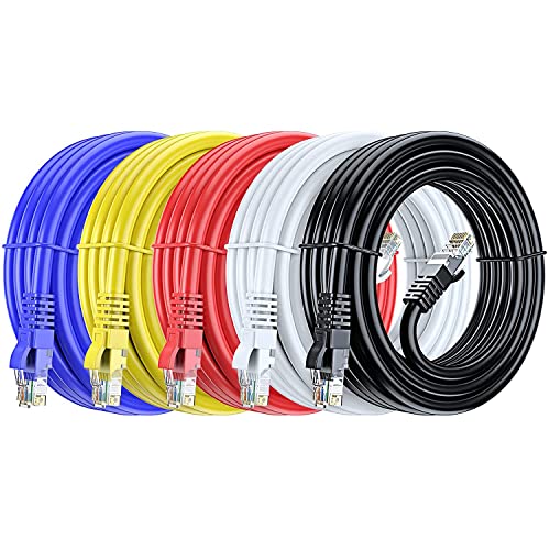 Fedus 2 Meter 6.5 Feet Cat6 Ethernet Cable, Multicolour Pack 5,High Speed 550Mhz/10 Gigabit Speed Utp Lan Cable, Network Cable I