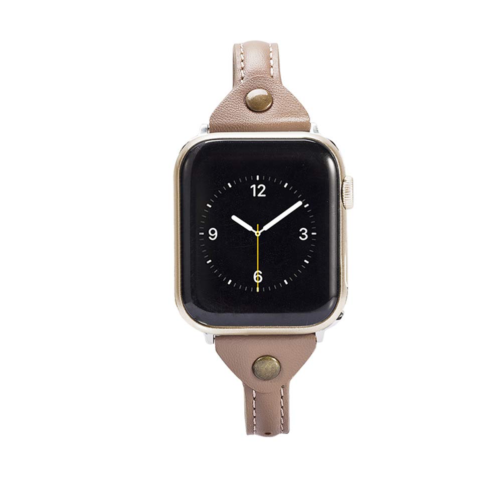 Wearlizer Thin Leather Compatible With Apple Watch Bands 38Mm 40Mm 41Mm For Iwatch Se Slim Strap Womens Mens Wristbands Leisure