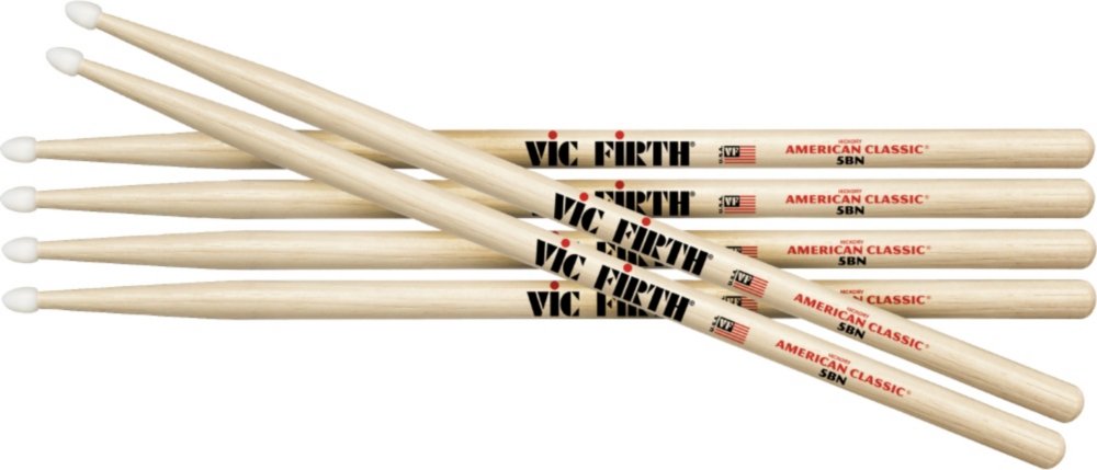 Vic Firth 3-Pair American Classic Hickory Drumsticks Nylon 5B