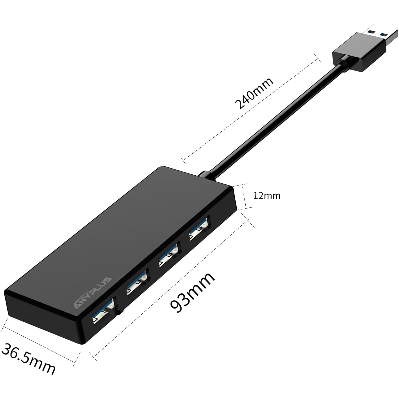 Anyplus Usb 3.0 Hub, 4 Port Usb Hub Splitter,Portable Usb Adapter Mini ...