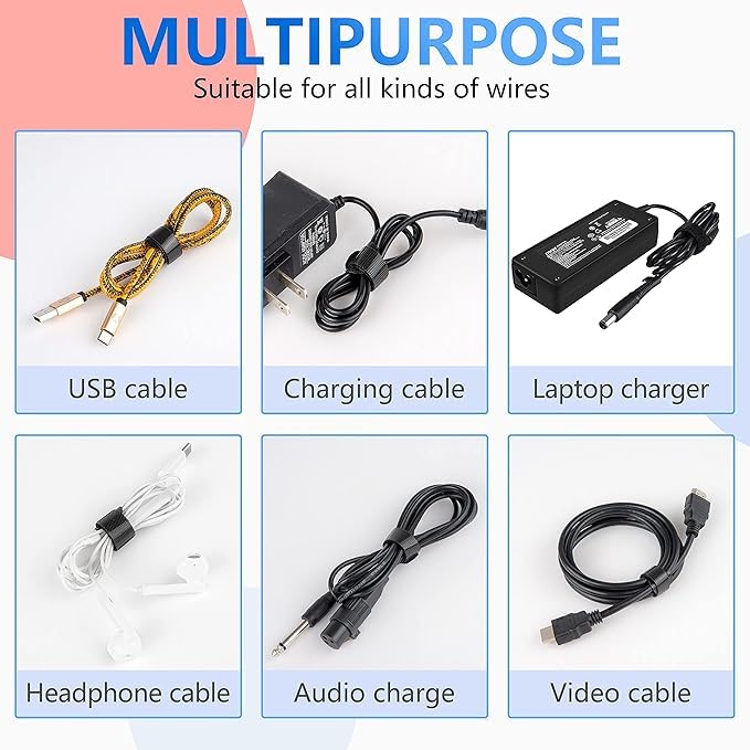 120 X Reusable Cable Ties Black, Adjustable Releasable Hook And Loop Cable Straps For Pc Cable Management, Organizing Cords, Tv,