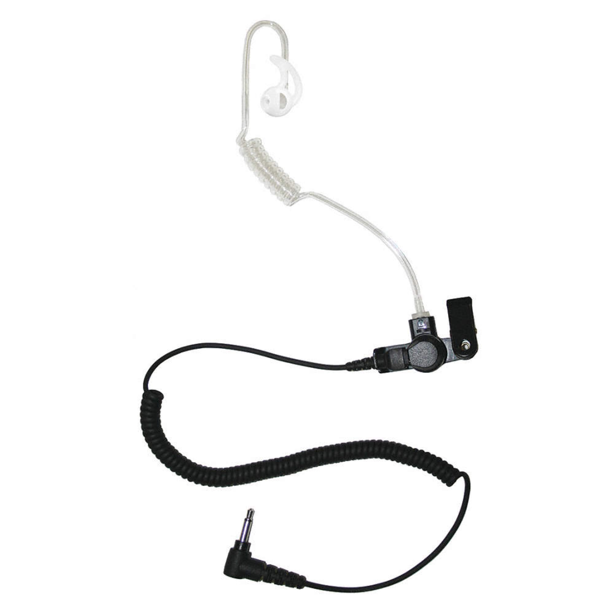 Radio Earpiece, 3.5mm Listen Only Coiled Acoustic Tube Earpiece by Earphone Connection, Fox EP1089SC, Compatible with Shoulder S