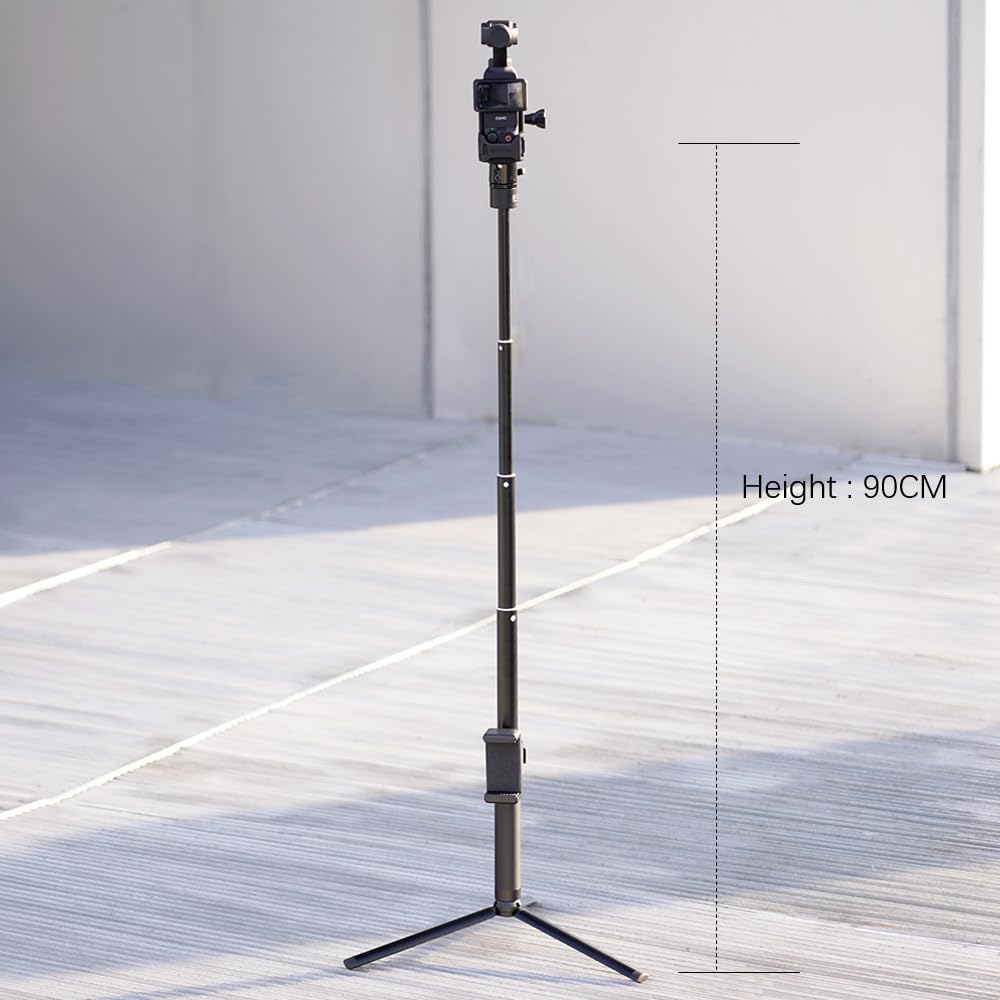 Maxcam Selfie Stick Tripod Extension Rod For Dji Osmo Pocket 3, 90Cm Aluminum Alloy Extension Rod + Aluminum Alloy Tripod.