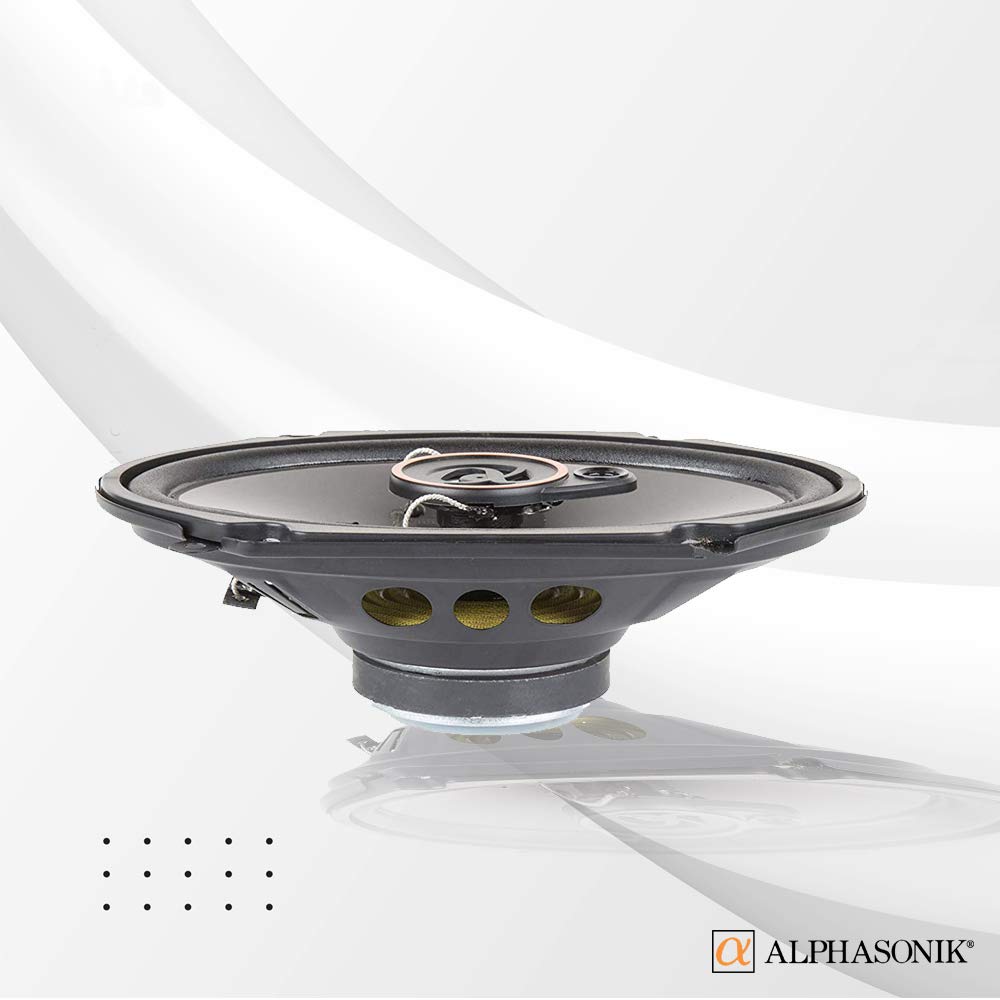 Two Pair Of Alphasonik As68 6X8 Inch 350 Watts Max 3 Way Car Audio Full Range Coaxial Speakers With Universal Mounting Holes For