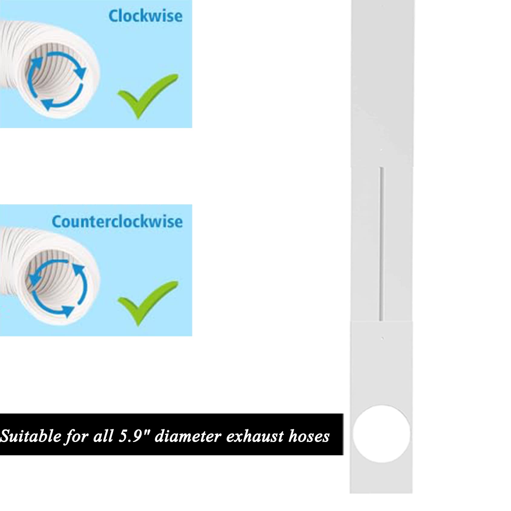Portable Air Conditioner Window Seal Kit,Universal Portable Ac Replacement Sliding Window Seal Plate For 5.9 Inch Exhaust Hose,