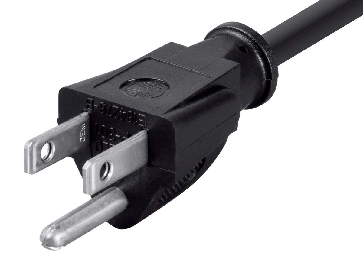Monoprice Extension Cord   Nema 5 15P To Nema 5 15R, 15 Amp, 1875 Watt, 3 Prong, 16Awg, 20 Feet, Black