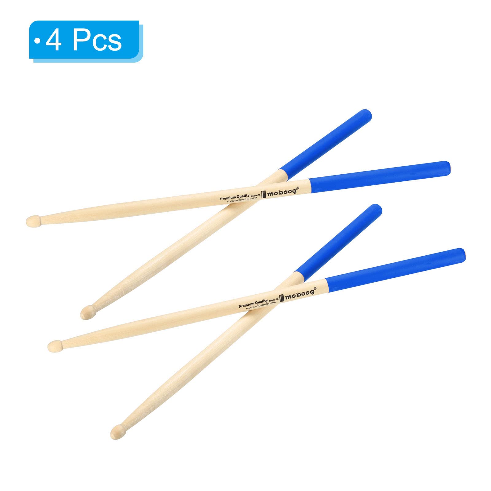 Patikil Maple Wood Drumstick Anti Slip Handle Grips Drum Stick Wrap 7A Blue 2 Pair For Drumming Musical Instrument Percussion