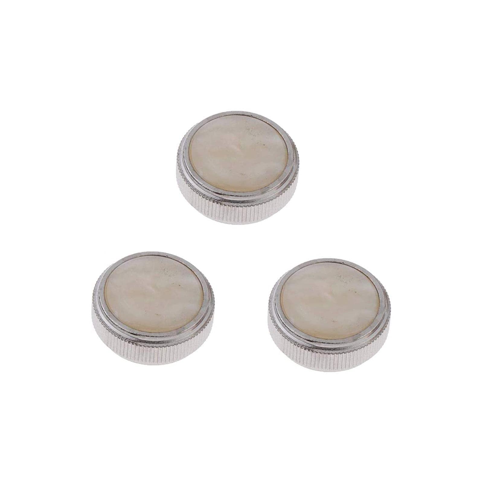 Liyafy Chrome Plated Beige Baritone Trumpet Valve Finger Buttons Musical Instruments Accessories Silver 3Pcs