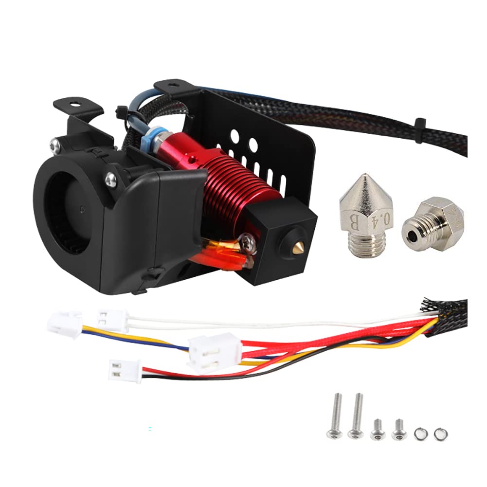 Original Full Assembled Extruder Hotend Heater Blue Ptfe Tube Kit With Extra 2Pcs Plated Brass Nozzle 0.4Mm For Creality Cr 10S