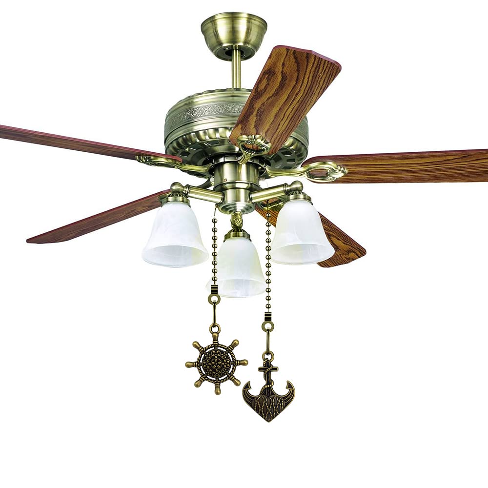 Dotlite Nautical Ceiling Fan Pull Chain Extender, 2Pcs 12In Bronze Decorative Fan String Pulls Pendant Extension, 3Mm Diameter B