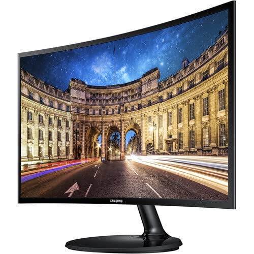 Samsung 24 Inch Curved Computer Monitor, Lc24F390Fhnxza Led Screen 60Hz Full Hd 1080P Gaming Slim Design For Home And Office Use