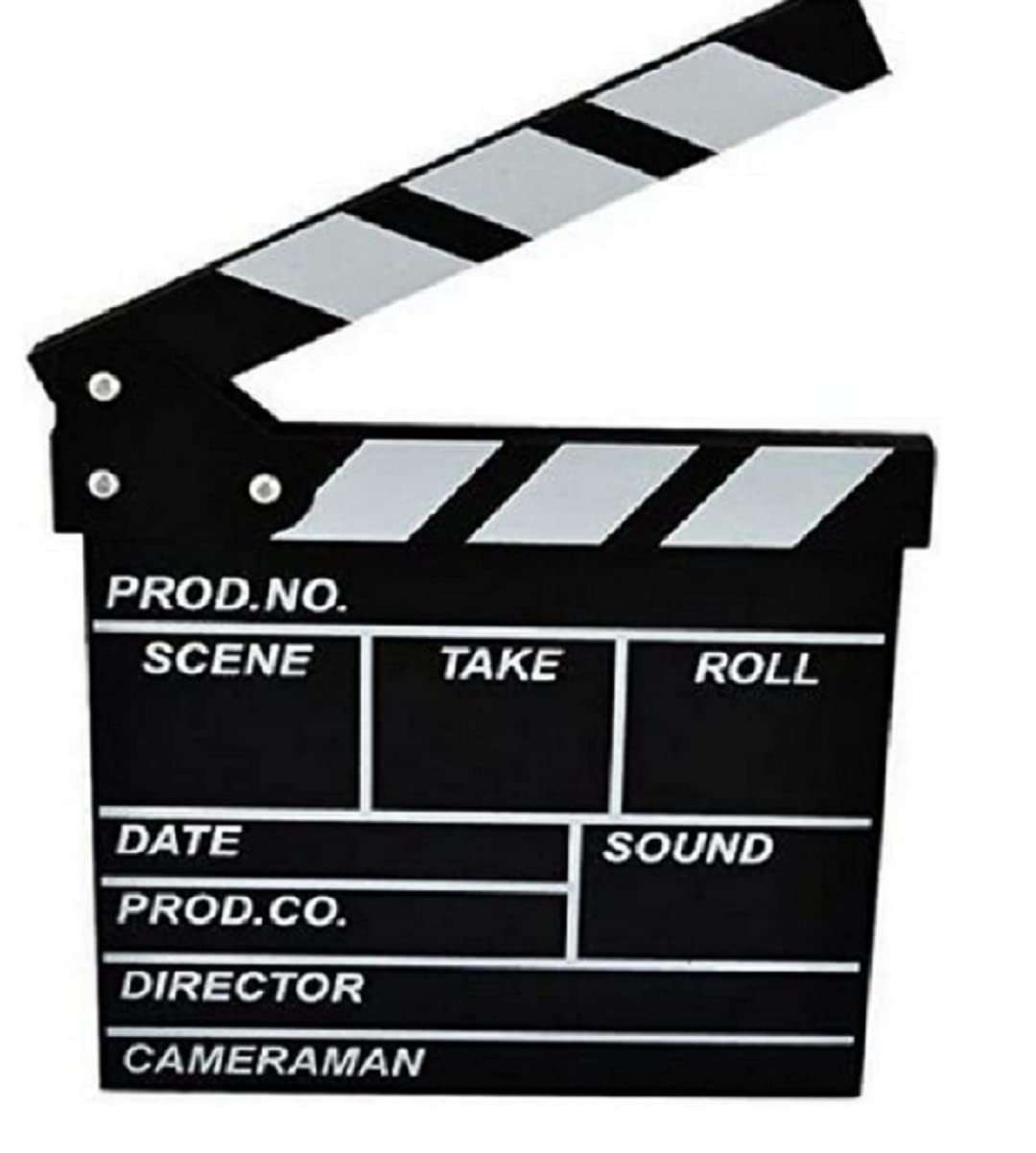 Zmgmsmh Wooden Clapboard Director Film Movie Cut Action Scene Slateboard Clapper Board Slate (Small-Black)
