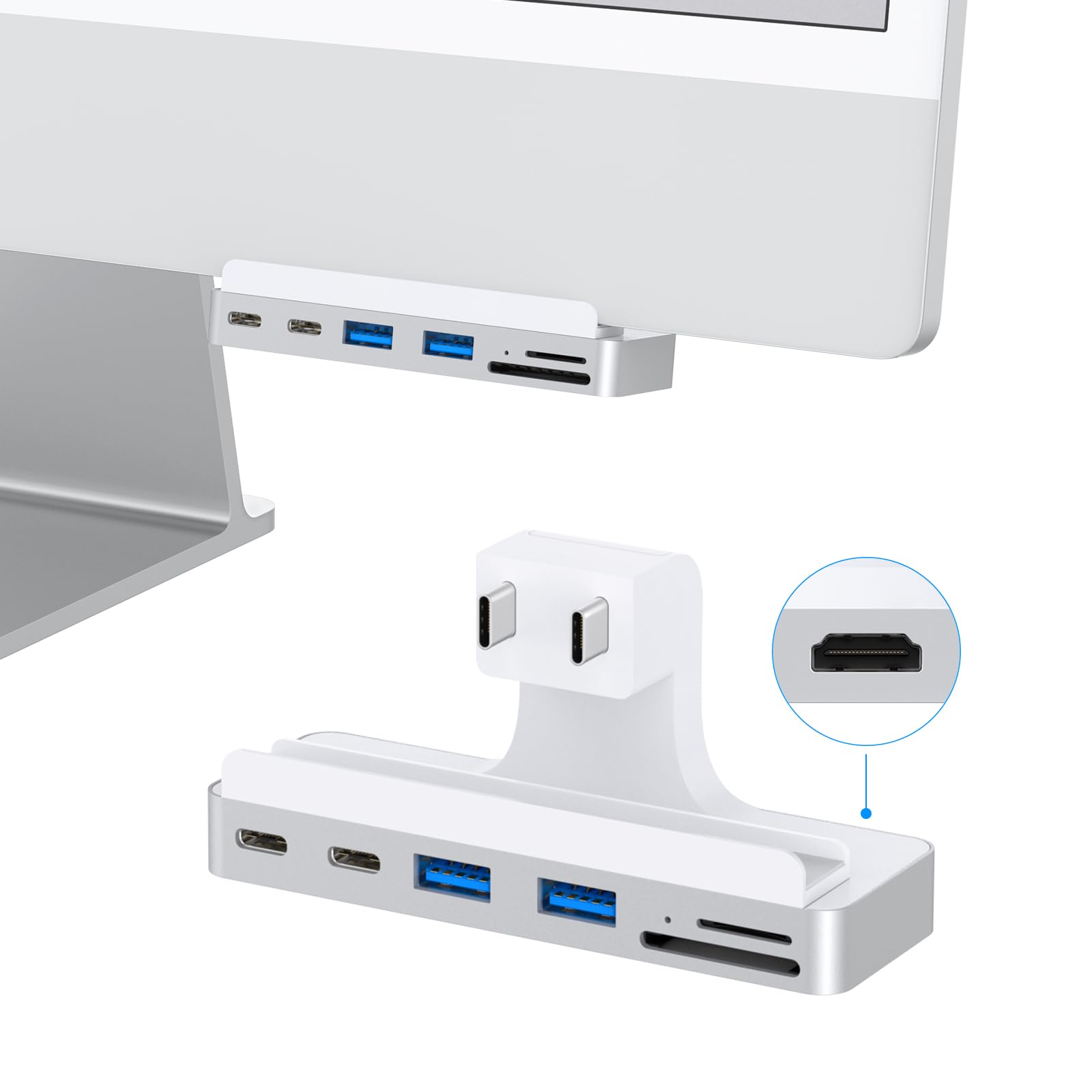 Usb C Hub For Imac 24 Inch (M1/M3), Imac Usb Adapter Multiports With 4K Hdmi, Type C 10Gbps, Sd/Tf Card Reader, Imac Hub For 202