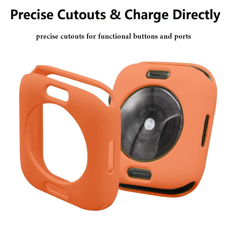 Hontao Ultra Thin Soft Tpu Shockproof Bumper Case For Iwatch Apple Watch Series 10 Orange 42Mm