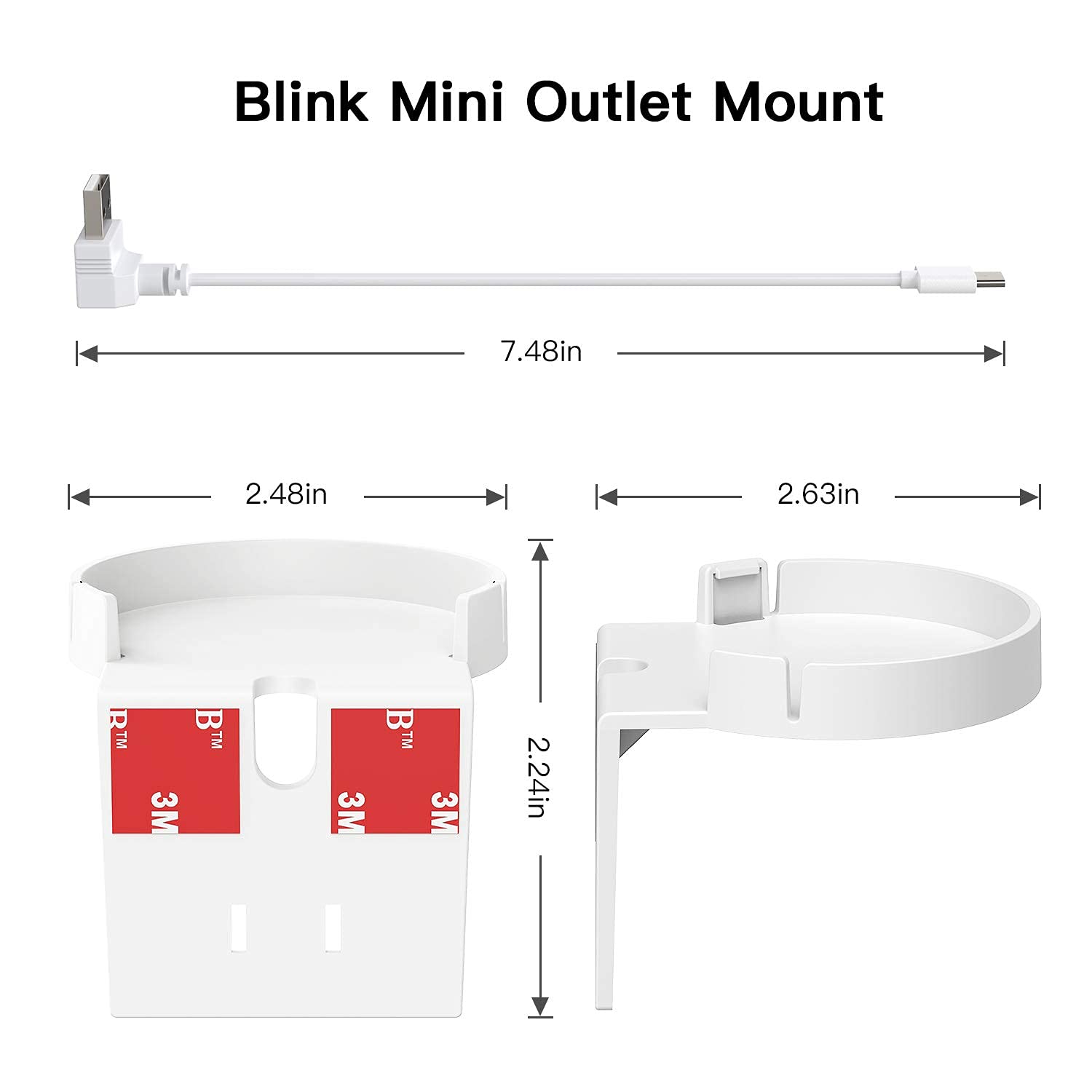 Koroao 2Pack Blink Mini Outlet Wall Mounts   Ac Outlet Wall Plug Mount Stand Holder Bracket For Blink Mini Indoor Camera Without Messy Wires Or Screws(Blink Mini Is Not Include)