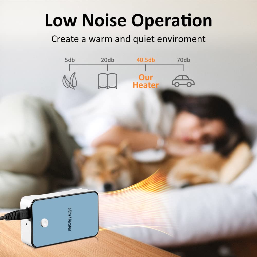 Portable Space Heater Youcidi Mini Desk Heater Electric Fan Air Warmer For Room/Office/Desktop Blue