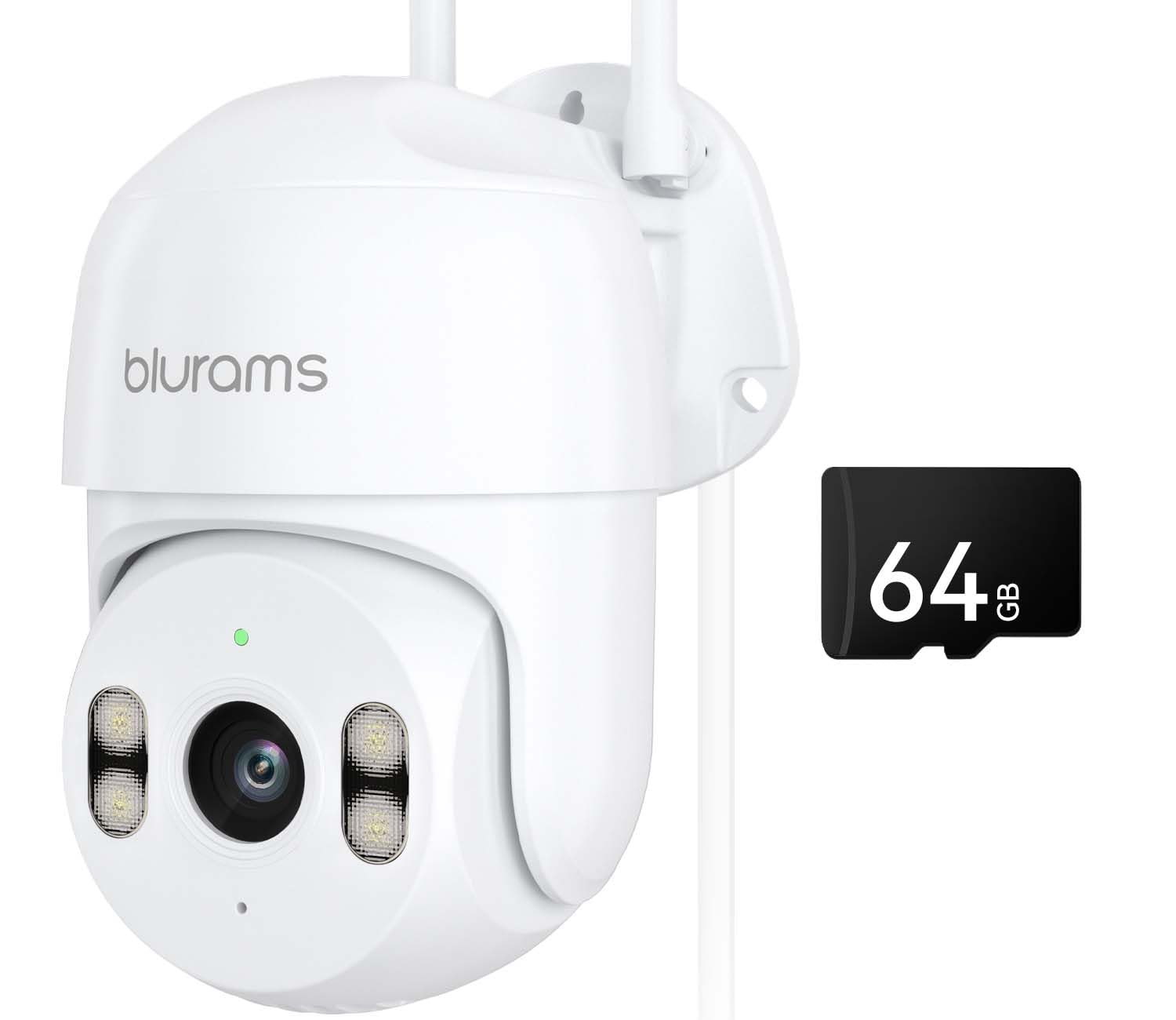 Blurams Security Camera Outdoor, 2K Outside Camera, 360 Ptz Cameras For Home Security, Color Night Vision, Motion Tracking, Two 