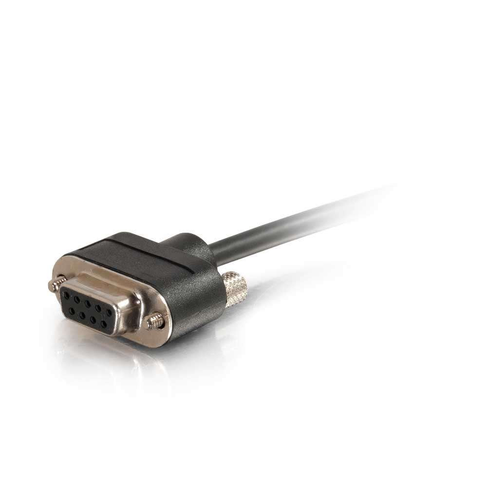 C2G 52147 Serial Rs232 Db9 Cable With Low Profile Connectors F/F, In Wall Cmg Rated, Black (3 Feet, 0.91 Meters)