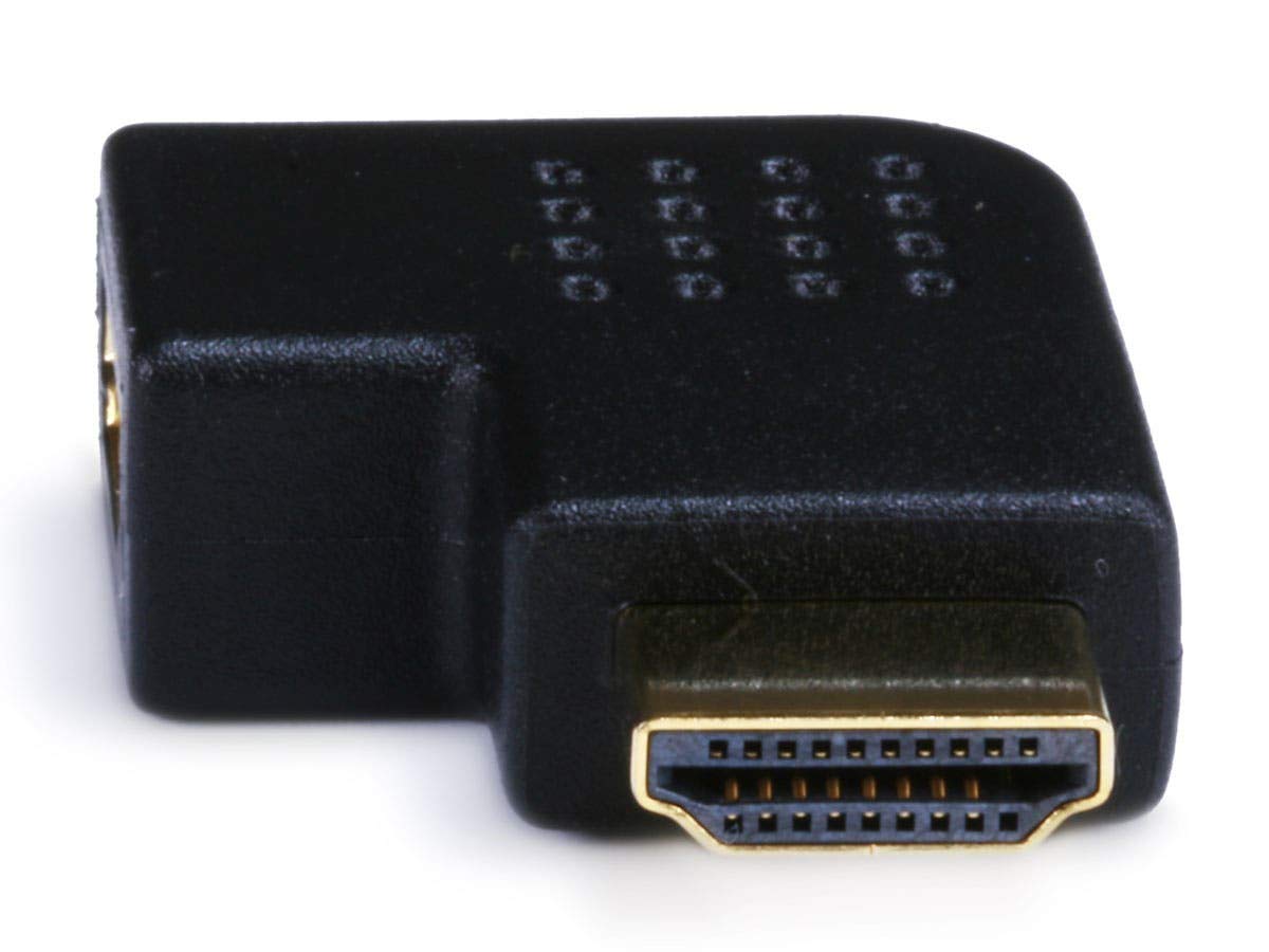 Monoprice Hdmi Right Angle Port Saver Adapter (Male To Female)   270 Degree   Vertical Flat Right